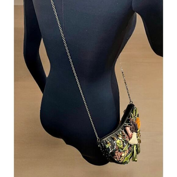 Vintage Mary Frances Silk Embroidered Floral Crossbody Bag - Picture 9 of 10